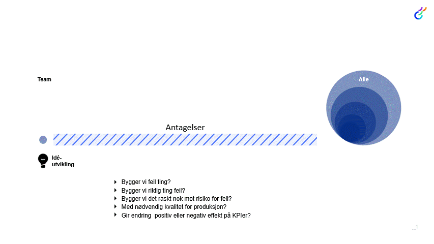 Bildet illustrer hvordan man har en ide om hva tjenesten skal være og har “antakelser” om hva og hvordan den skal fungere.